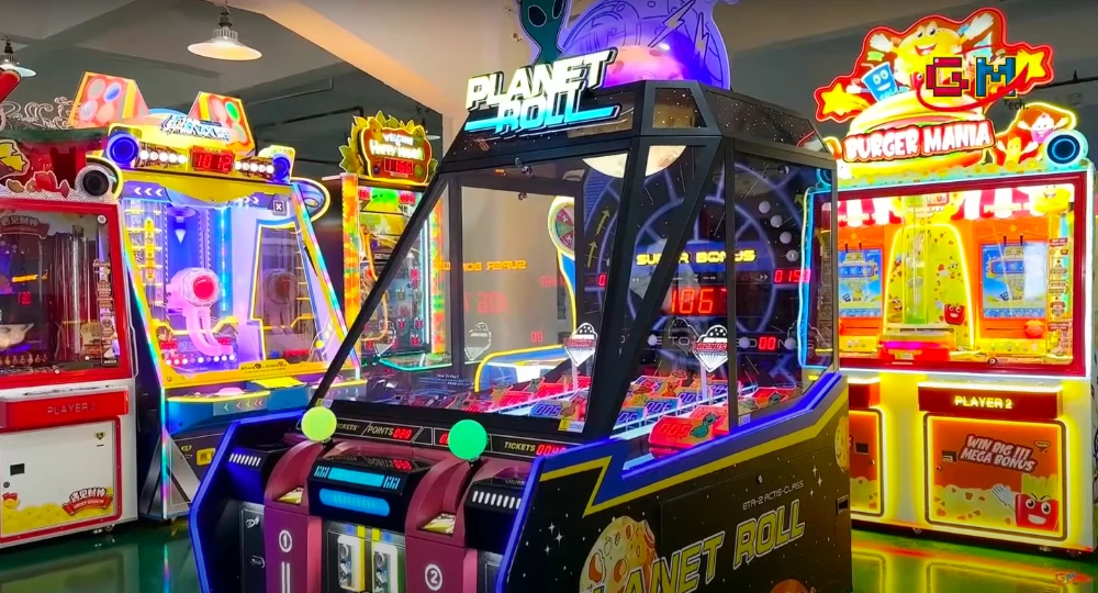 rolling ball game machine for shopping malls